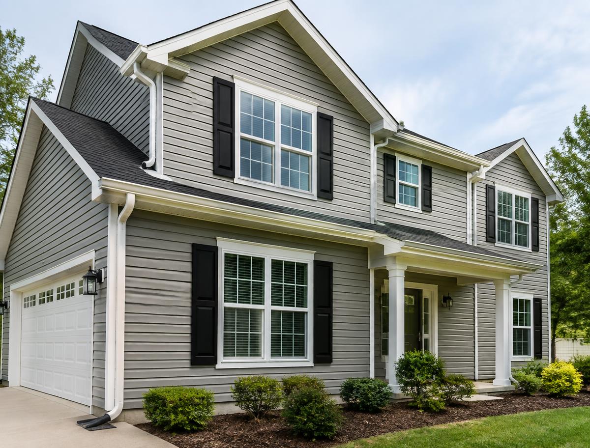 Home remodeling Rochester NY — rochester home exterior with new siding, trim and gutters